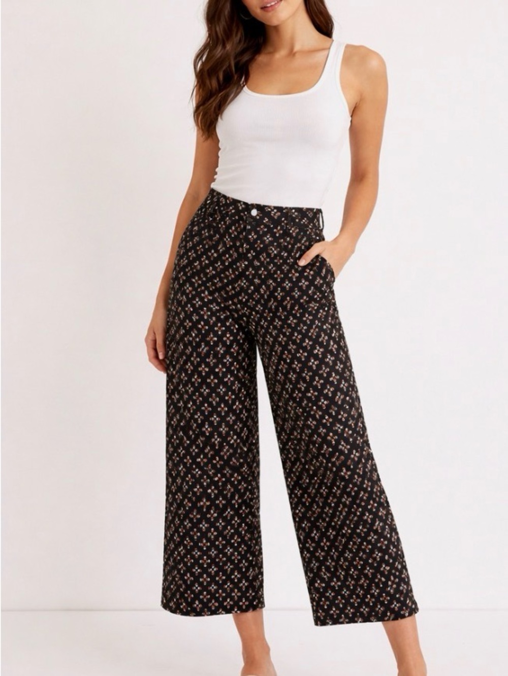 Anthropologie Maeve The Colette Cropped Wide-Leg Ponte Pants